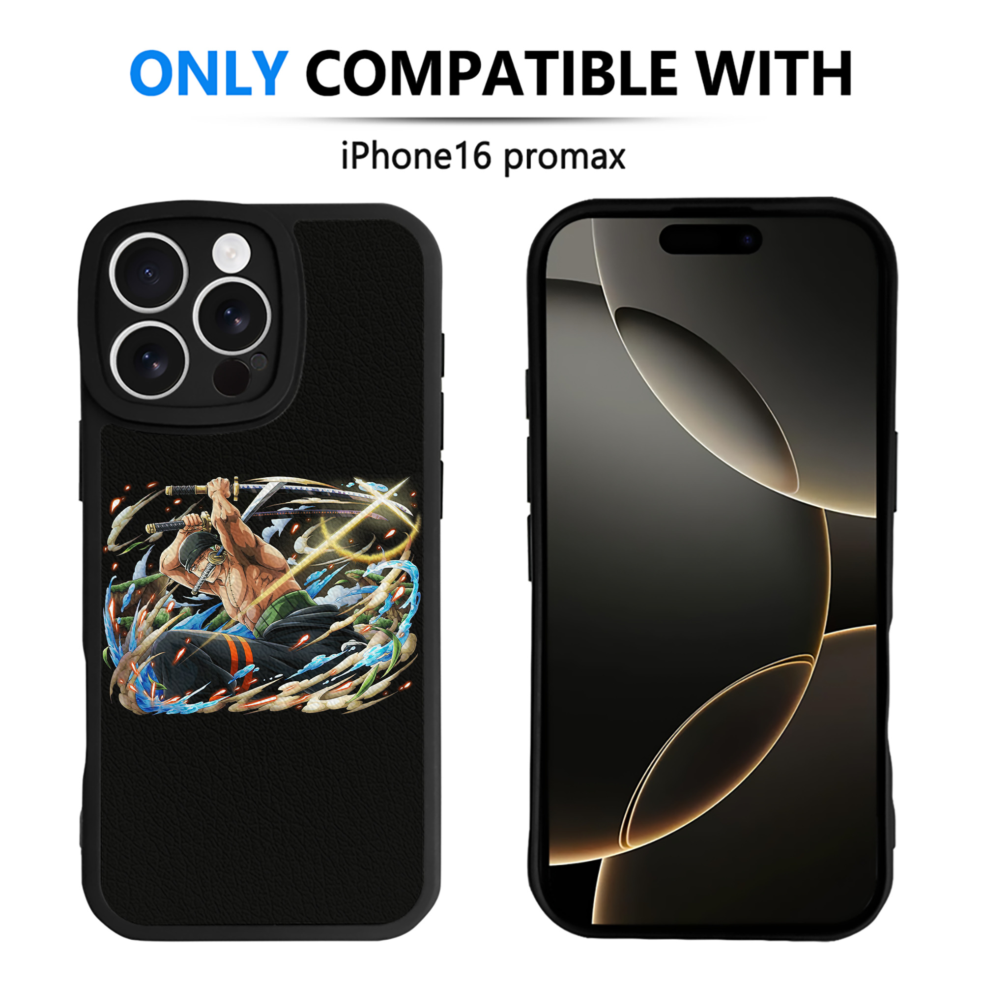 （画像用） ワンピース ロロノア・ゾロ ONE PIECE Roronoa Zoro 【iPhone 16シリーズ対応】シリコンスマホケース（レザー調） 材質：シリコン